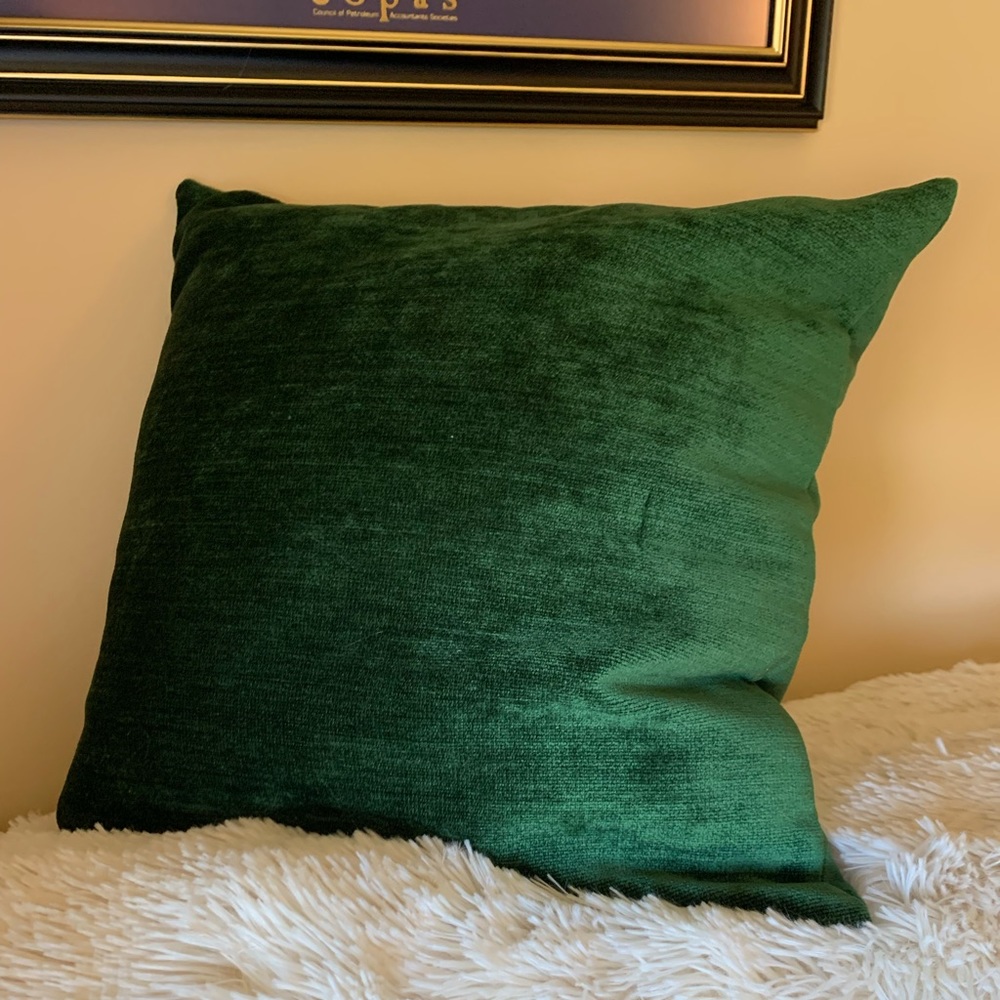Chenille Petrol Green Pillow Covers 16x16 (qty 2)